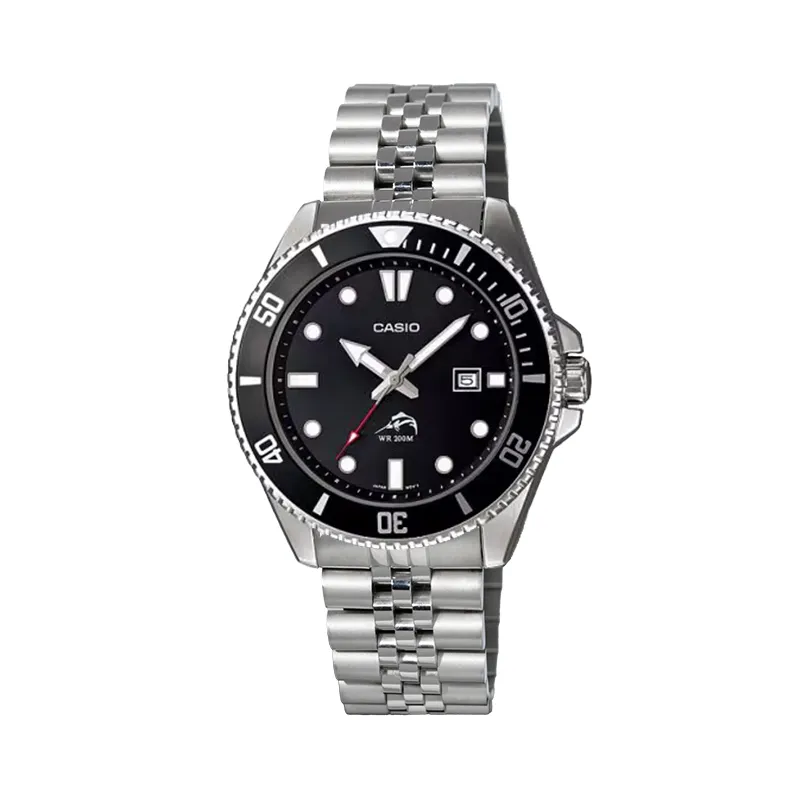 CASIO Custom Collection MDV 106 1 Quartz Movement Stainless Steel Strap Watch Unisex Black Dial