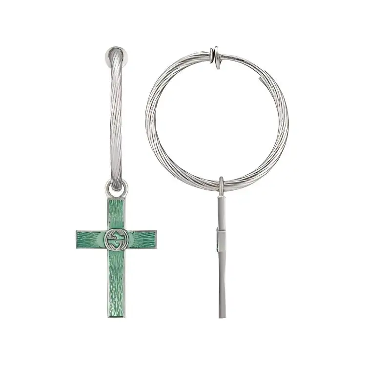 GUCCI Metal Earrings Unisex Green