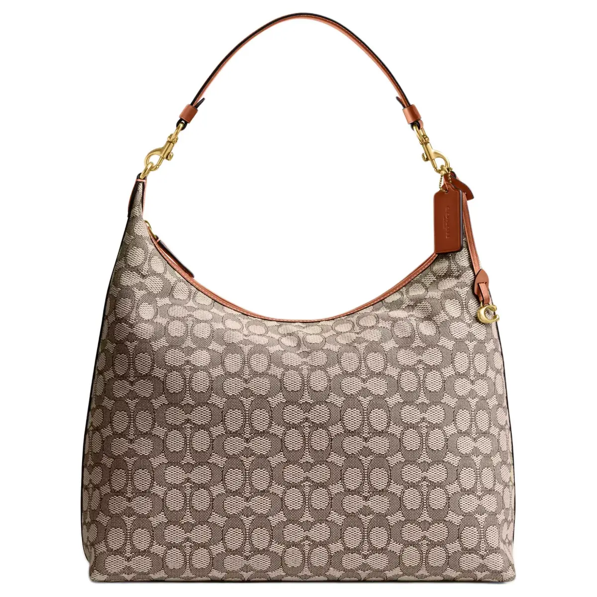 COACH Juliet Fabric Jacquard Handbag, Shoulder Bag Large Women's Cocoa Amber