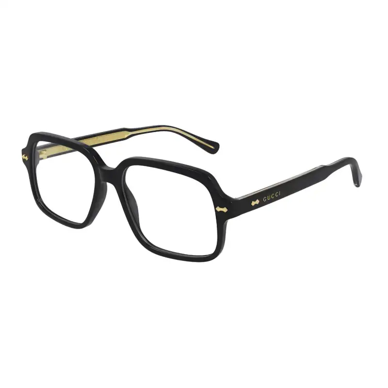 GUCCI Rectangular Eyeglass Frames Unisex Black
