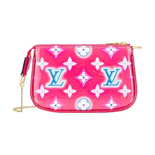 LOUIS VUITTON Mini Pochette Accessories Fuschia Neon