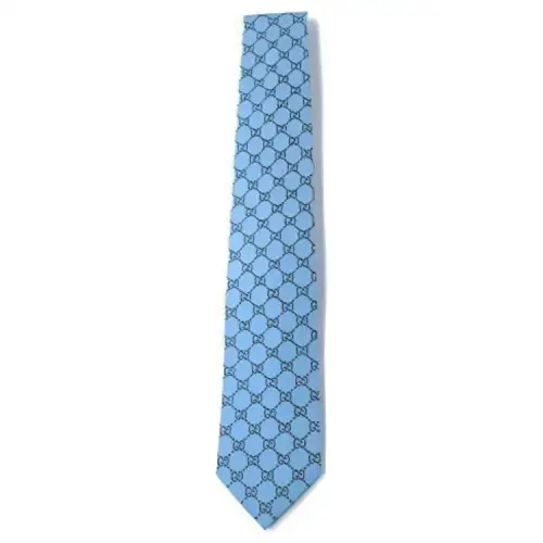 GUCCI Double G Silk Ties Men's Carolina Blue