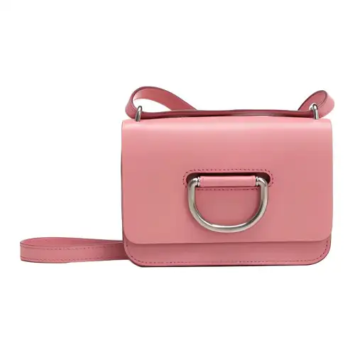 Burberry Flap Closure Sheepskin Small Square Bag Shoulder Bag Women's Pink