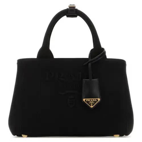 PRADA Canvas Crossbody One Shoulder Handbag Women's Black