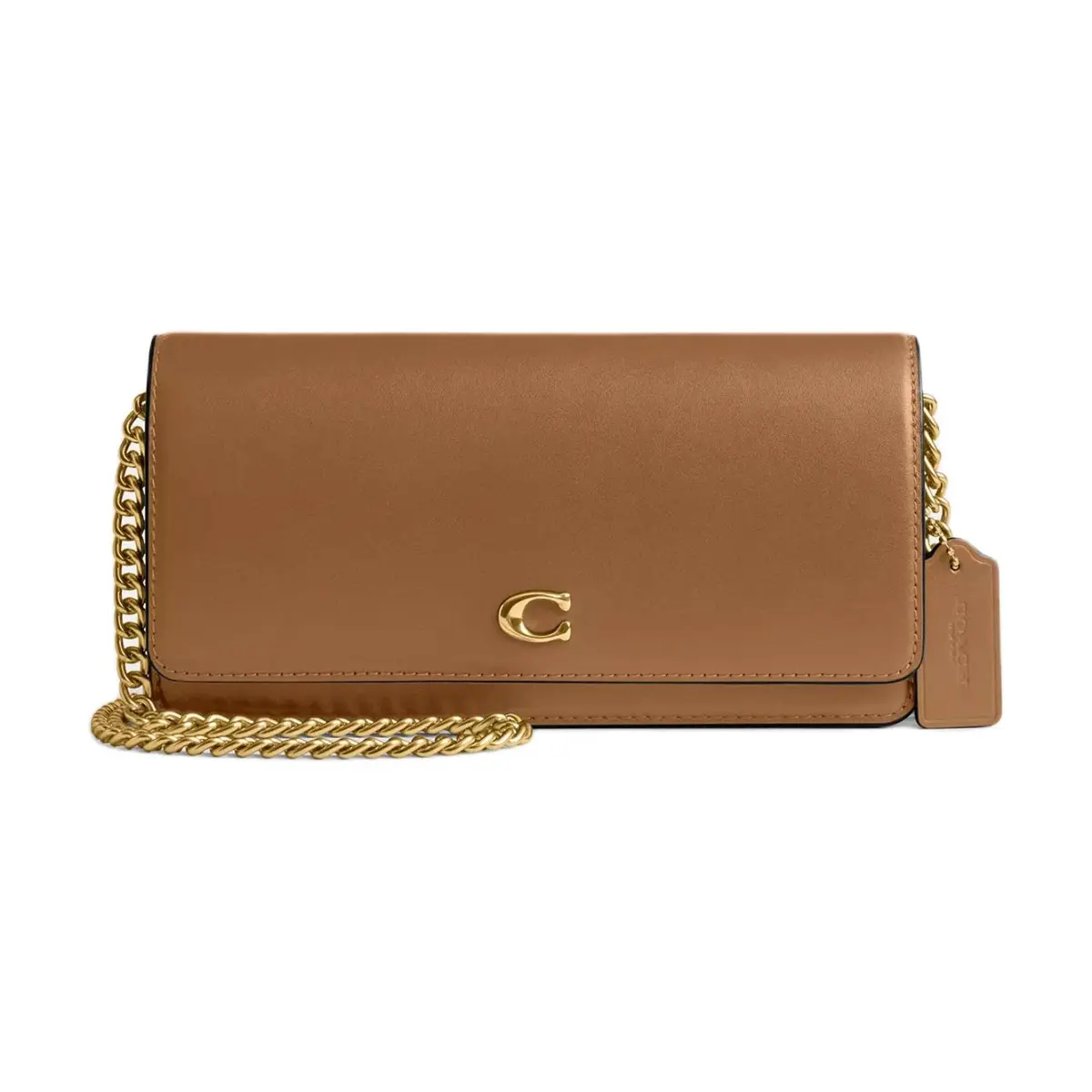 COACH Essential Calfskin Shoulder Bag, Crossbody Bag, Wallet Women's Honey Brown