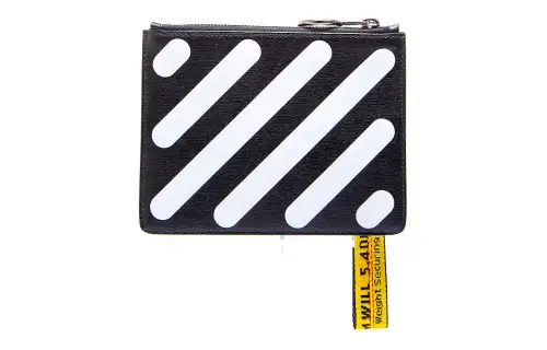 OFF WHITE Leather Clutch Women's Black