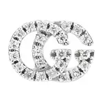 GUCCI 18kt White Gold Interlocking Diamond Stud Earrings