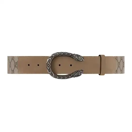 GUCCI Genuine Leather Belts Women's Brown Width 4cm