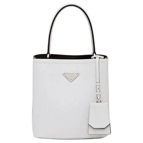PRADA Ostrich Leather Shoulder Bag Women's White