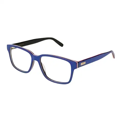 GUCCI Square Eyeglass Frames Unisex Blue