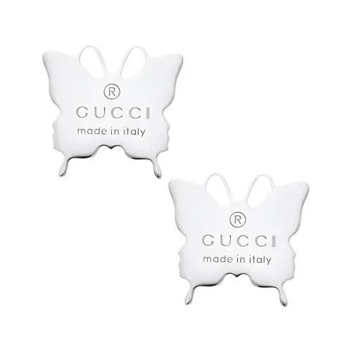 GUCCI Silver Stud Earrings Unisex Silver