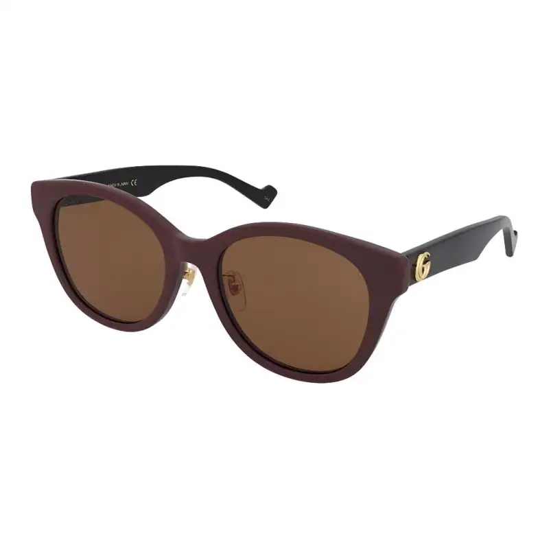 GUCCI Irregular Shape Sunglasses Women's Brown