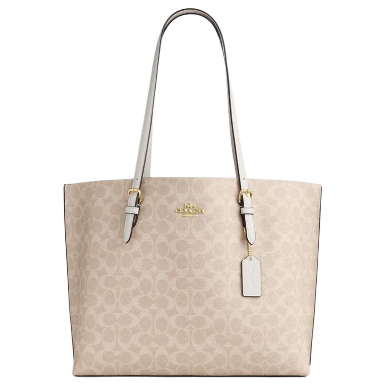 Женская сумка COACH Mollie Tote 34 (песочно-белая)