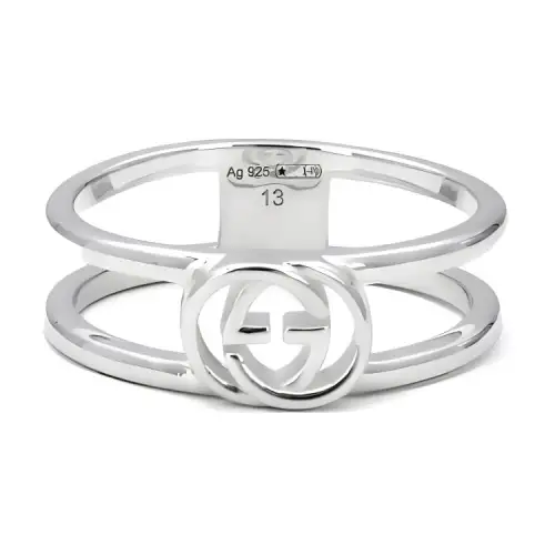 GUCCI Sterling Silver Interlocking G Ring