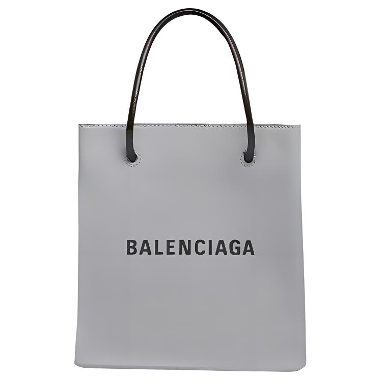 Balenciaga Balenciaga Balenciaga North South Handbag XXS Cowhide Handbag Super Mini Unisex Couple Style Smoke Gray