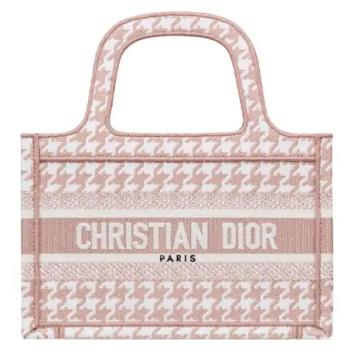 DIOR BookTote Fabric Handbag Tote Mini Women's Pink