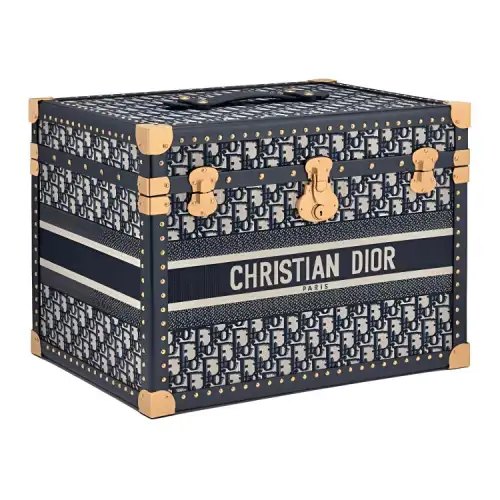 DIOR Vespa Collaboration Limited Edition Canvas Hard Case Travel Bag Makeup Case Handbag Unisex Black/White