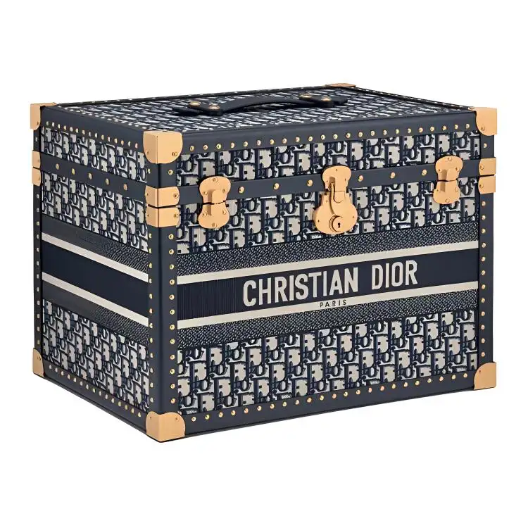 DIOR Vespa Collaboration Limited Edition Canvas Hard Case Travel Bag Makeup Case Handbag Unisex Black/White