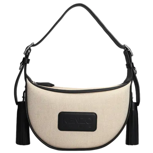 KENZO Cotton With Polyester Handbag, Shoulder Bag Small Women's Beige & Black