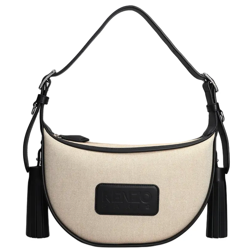 KENZO Cotton With Polyester Handbag, Shoulder Bag Small Women's Beige & Black