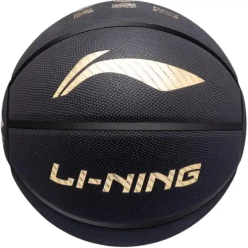 LiNing Anti-Wooden Series LBQG100-N PU Basketball High Elasticity Anti-Slip Wear-Resistant Black Gold No. 7 Training Same Style for Men and Women