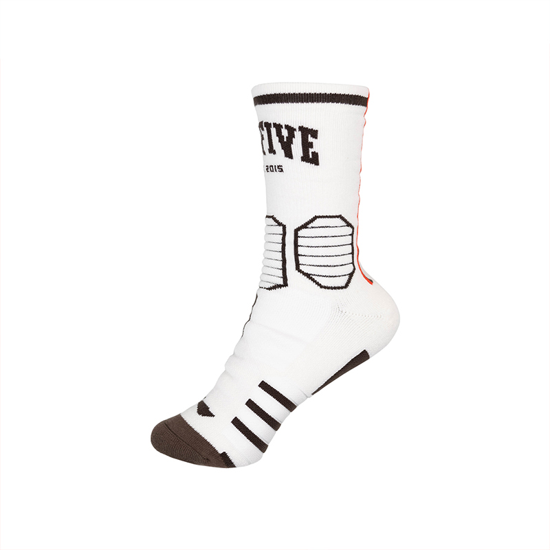 Li Ning Sports Basketball Collection Knee High Socks Unisex 1 Pack White Mushroom Umber