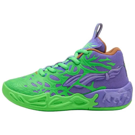Teenage Mutant Ninja Turtles x PUMA MB.04 Anti Slip Wear Resistant Mid Top Basketball Shoes Unisex Green Purple Red