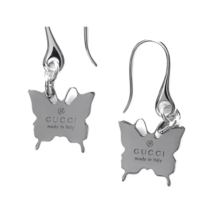 GUCCI 925 Sterling Silver Earrings Unisex Silver