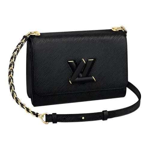 LOUIS VUITTON Twist Mm Braided Links Epi Grained Leather Black