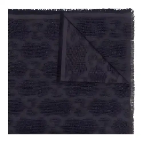 GUCCI Minimalist Fashion Silk, Wool Knit Scarves Unisex Black
