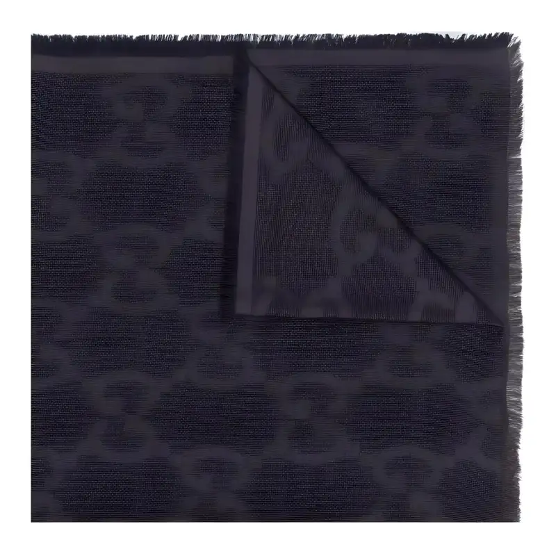 GUCCI Minimalist Fashion Silk, Wool Knit Scarves Unisex Black
