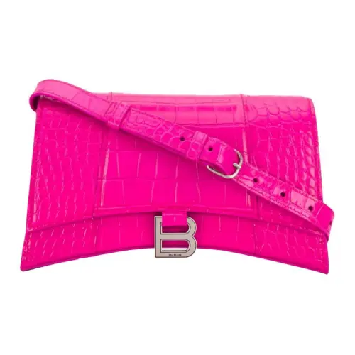 Balenciaga Leather Shoulder Bag Women's Pink
