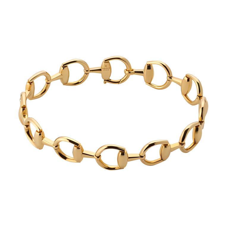 GUCCI Horsebit Collection 18K Gold Bracelets Unisex Gold
