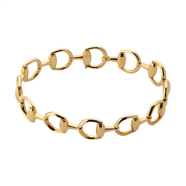 GUCCI Horsebit Collection 18K Gold Bracelets Unisex Gold