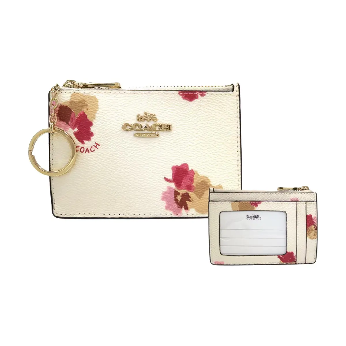 COACH Skinny Id Case Canvas Card Holder, Wallet Women's White