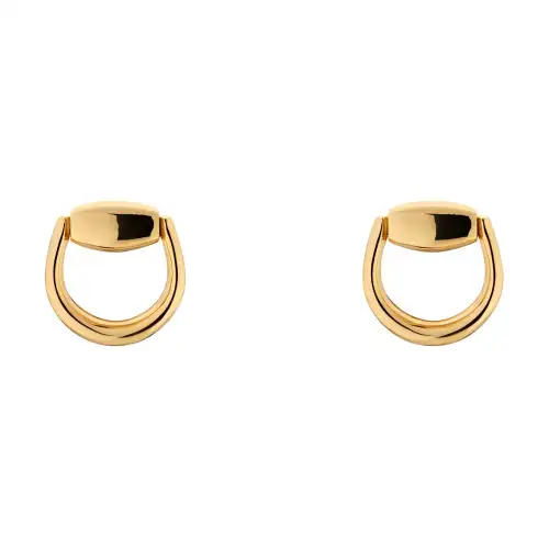 GUCCI 18K Gold Stud Earrings Unisex Gold