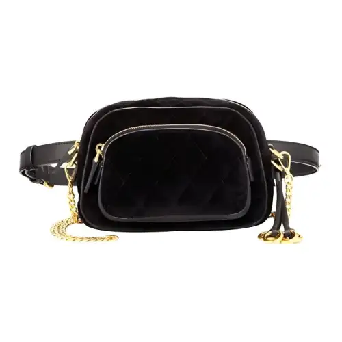 PRADA Velvet Chain Bag Fanny Pack Women's Black