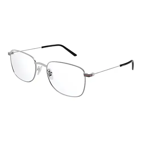 GUCCI Rectangular Eyeglass Frames Men's Silver