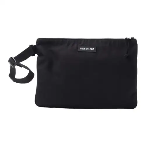 Balenciaga Nylon Fabric Clutch Women's Black