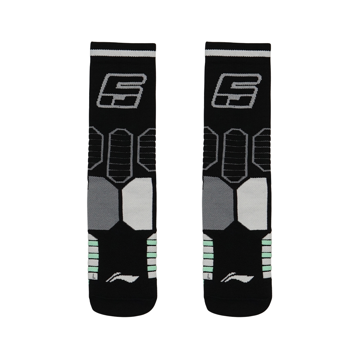 Li Ning Badfive Crew Socks Unisex 1 Pack Shark Gray