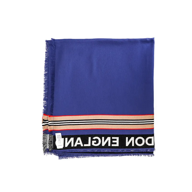 Burberry Knit Scarves Men's Blue
