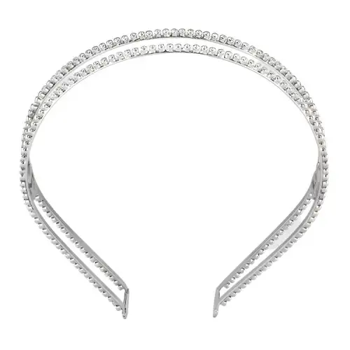 GUCCI Crystal Headbands Women's Silver