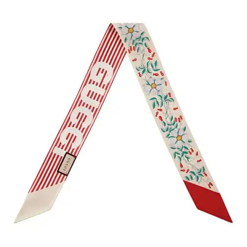 GUCCI Mulberry Silk Scarves Women's Multicolor