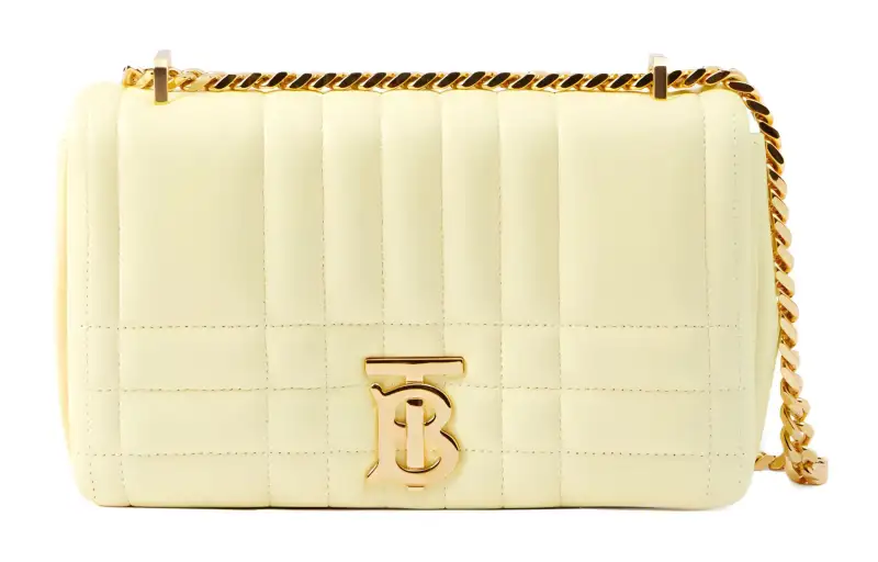 Burberry Lambskin Lola Bag, Crossbody Bag, Shoulder Bag Small Women's Cold Lemon
