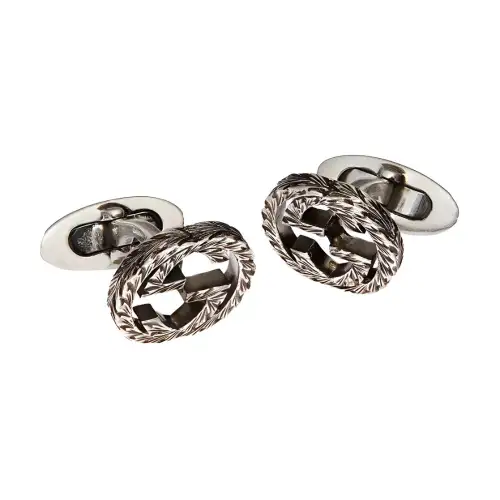 GUCCI Sterling Silver Cufflinks Men's Silver
