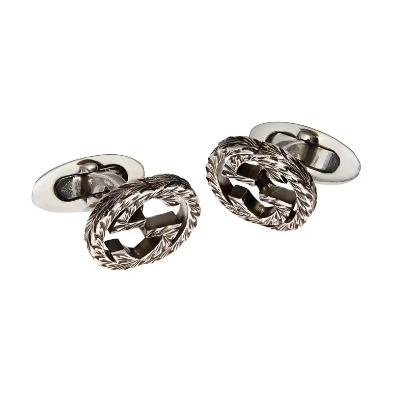 GUCCI Sterling Silver Cufflinks Men's Silver