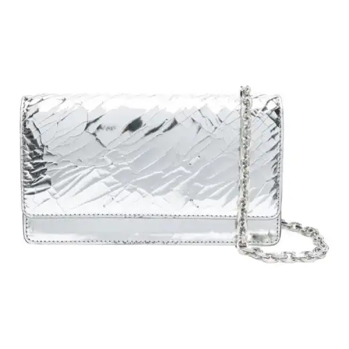 Maison Margiela Calfskin Small Square Bag, Shoulder Bag, Crossbody Bag Women's Silver