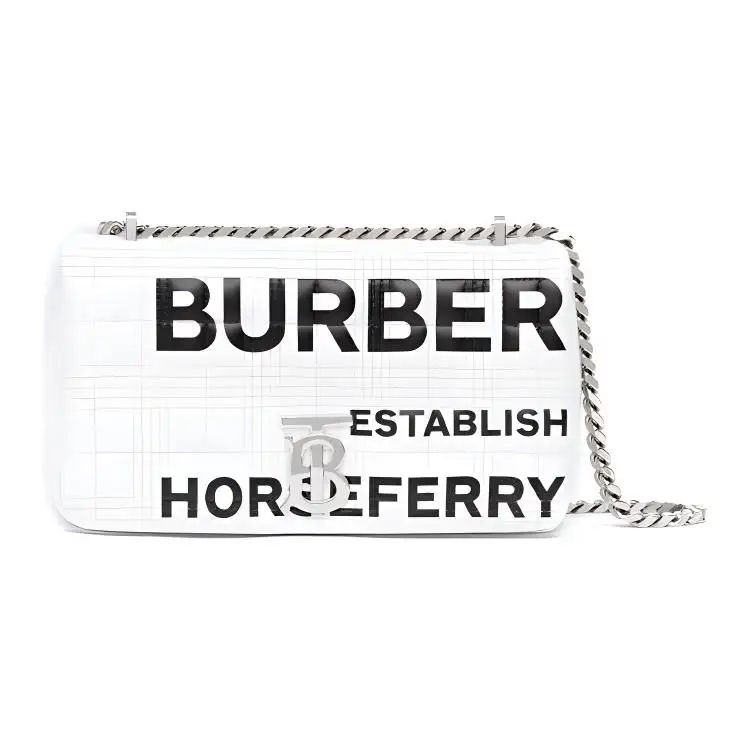 Burberry Lola Bag Sheepskin Shoulder Bag, Crossbody Bag Small Women's White