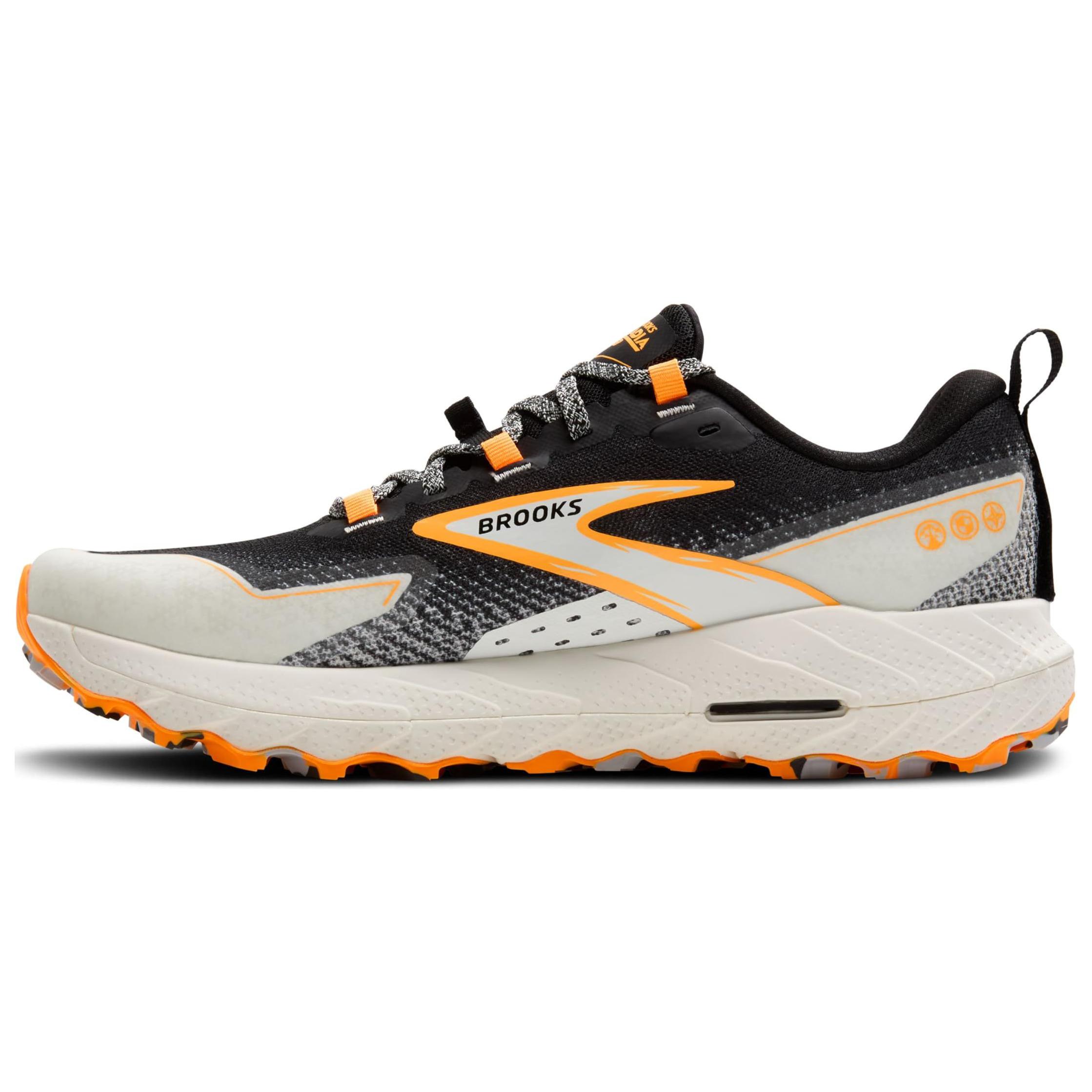 Brooks Cascadia18 Comfortable Slip Resistant Abrasion Resistant Low top Running Shoes Unisex Black Orange