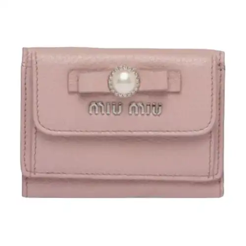MIU MIU Leather Wallet Women's Pink